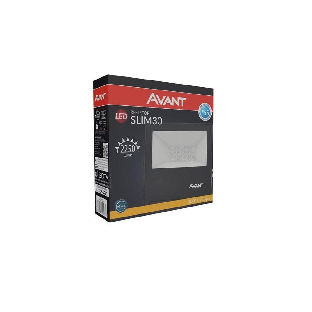 Refletor Led Avant Bivolt 30W 3000K Preto
