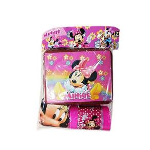 Kit Minnie Com 1 Lancheira De Maletinha + 1 Copo + 1 Toalha