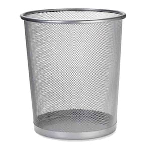 Lixeira Metal Aramado Tela Cesto De Lixo 10 Litros - Prata