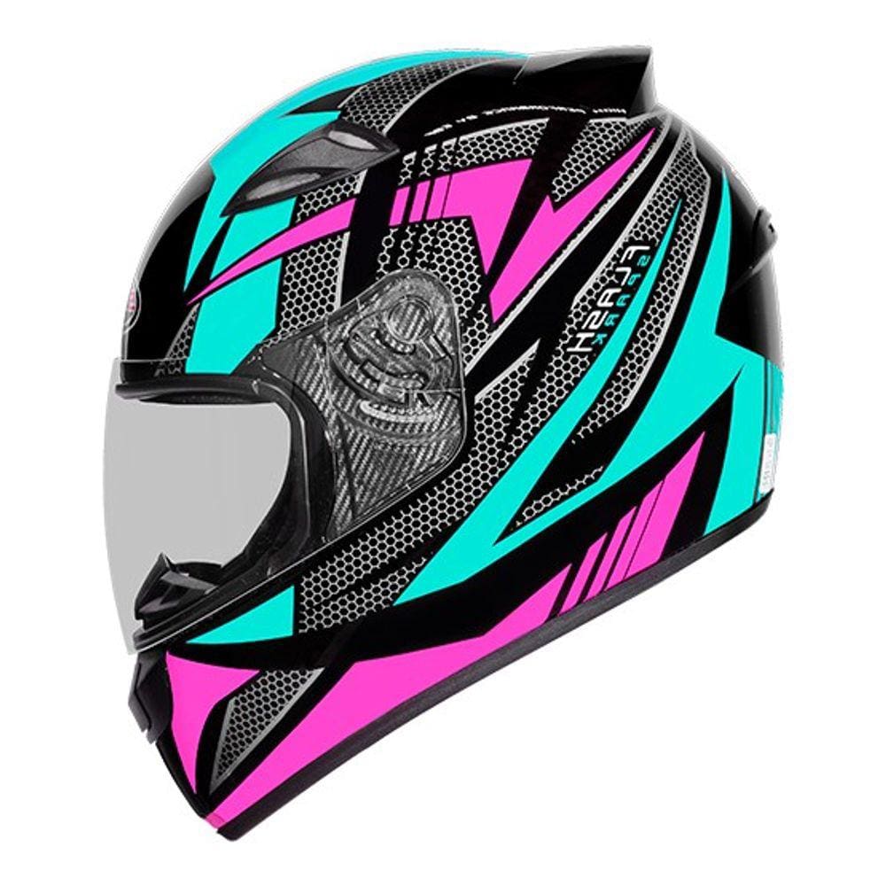 Capacete Ebf New Spark Flash Preto Tifany e Rosa