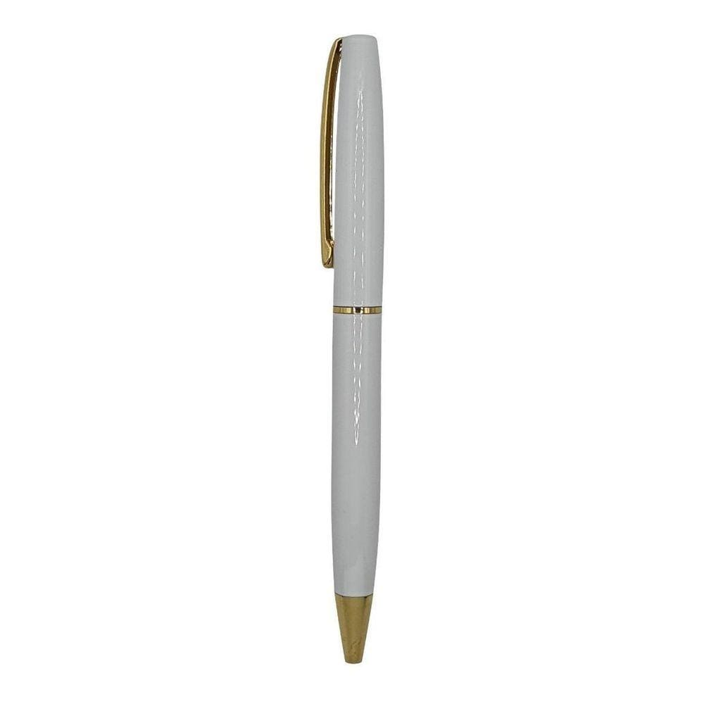 Caneta Herweg 8464 Branco Dourado Esferográfica Carga Parker