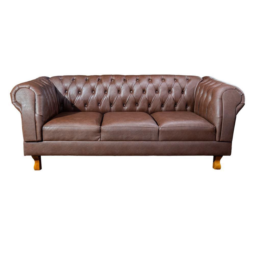 Sofá Chesterfield Capitone Duque Corano Café 1,80