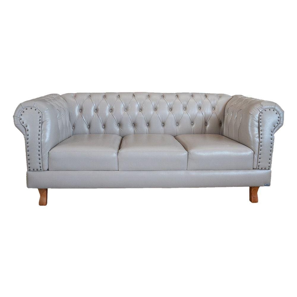 Sofá Chesterfield Capitone Duque Corano Bege 1,80