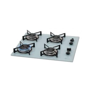 Fogão Cooktop Fischer 4Q Gás Mesa Vidro Branco