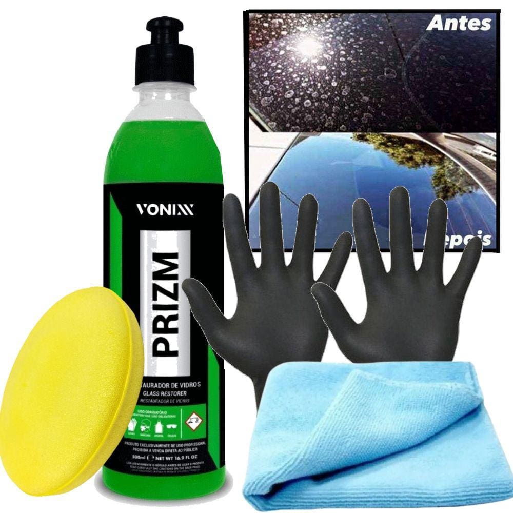 Kit PRIZM Restaurador de Vidros 500ml Vonixx + Aplicador + Pano + Luva