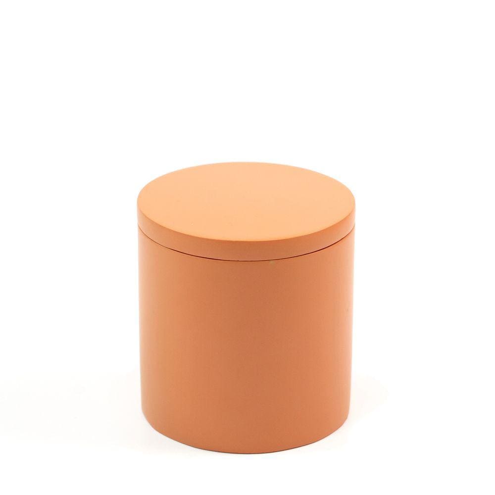 Porta objetos com tampa de resina minimal terracota - Oikos