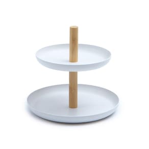 Porta-acessórios de metal e bambu 16cm - Oikos