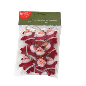 Kit Com 9 Papai Noel 5cm Enfeite Árvore De Natal 33765