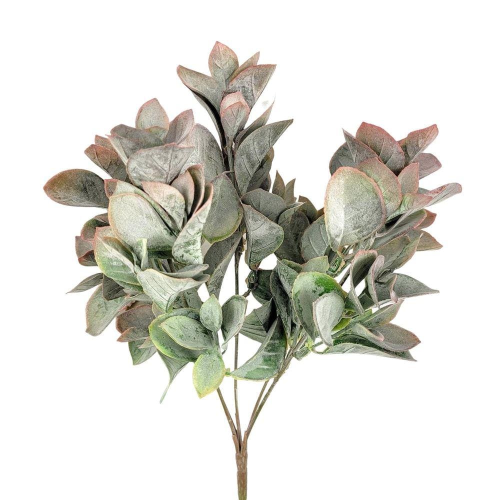 Folhagem Verde Vermelha 32X20Cm Planta Artificial Permanente