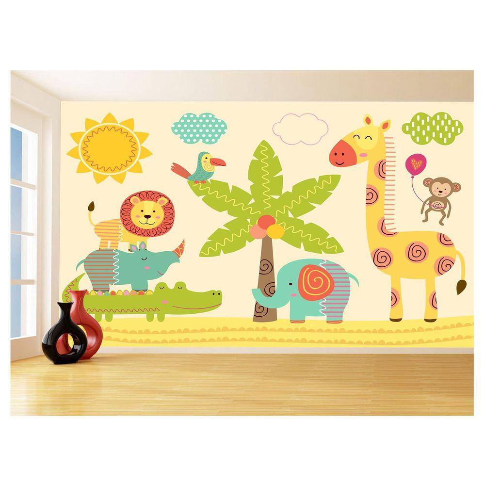 Papel De Parede Infantil Zoo Safari Leão Baby 3,5M Azs329