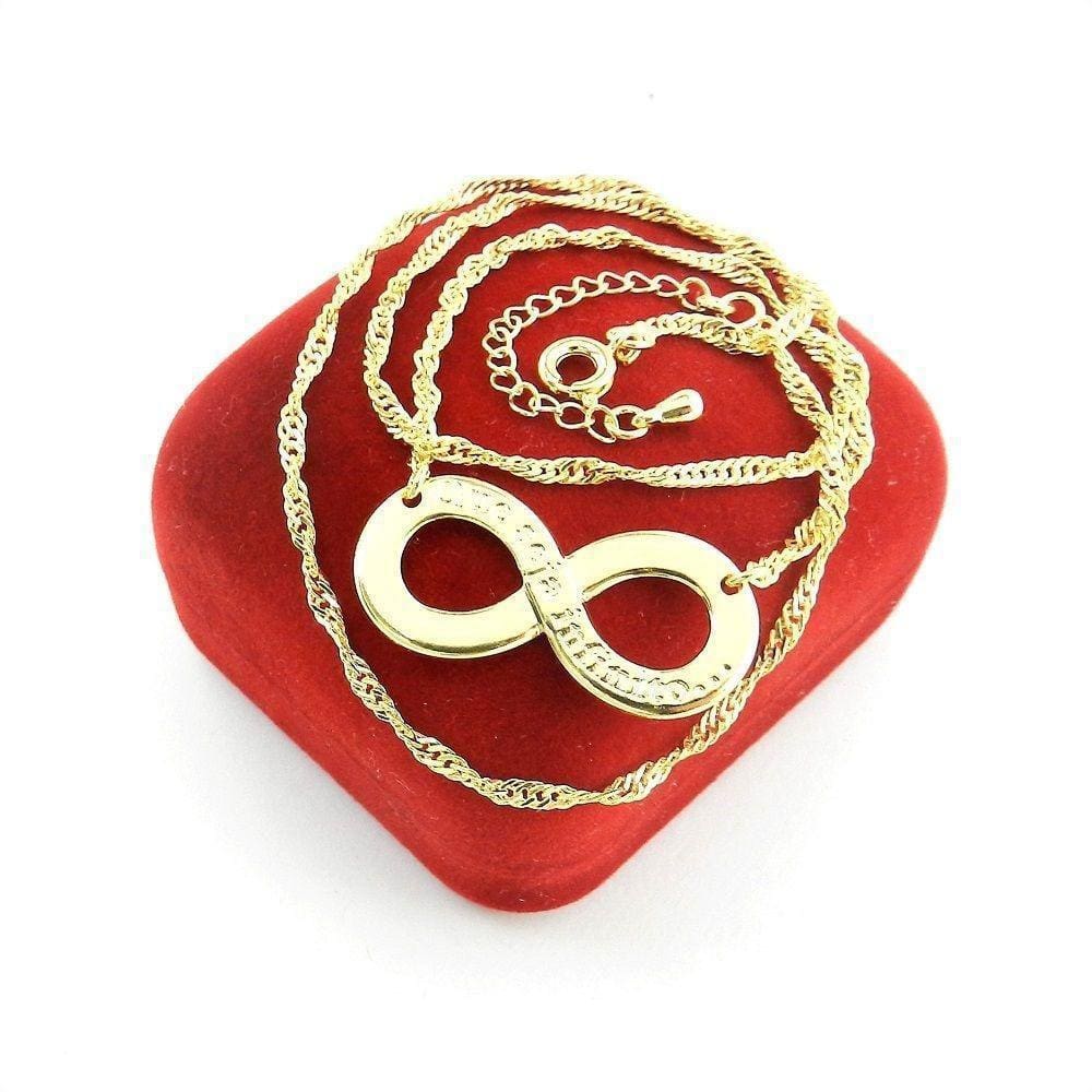 Corrente Feminina 40/45Cm 1Mm Infinito Folheada Ouro Cr259