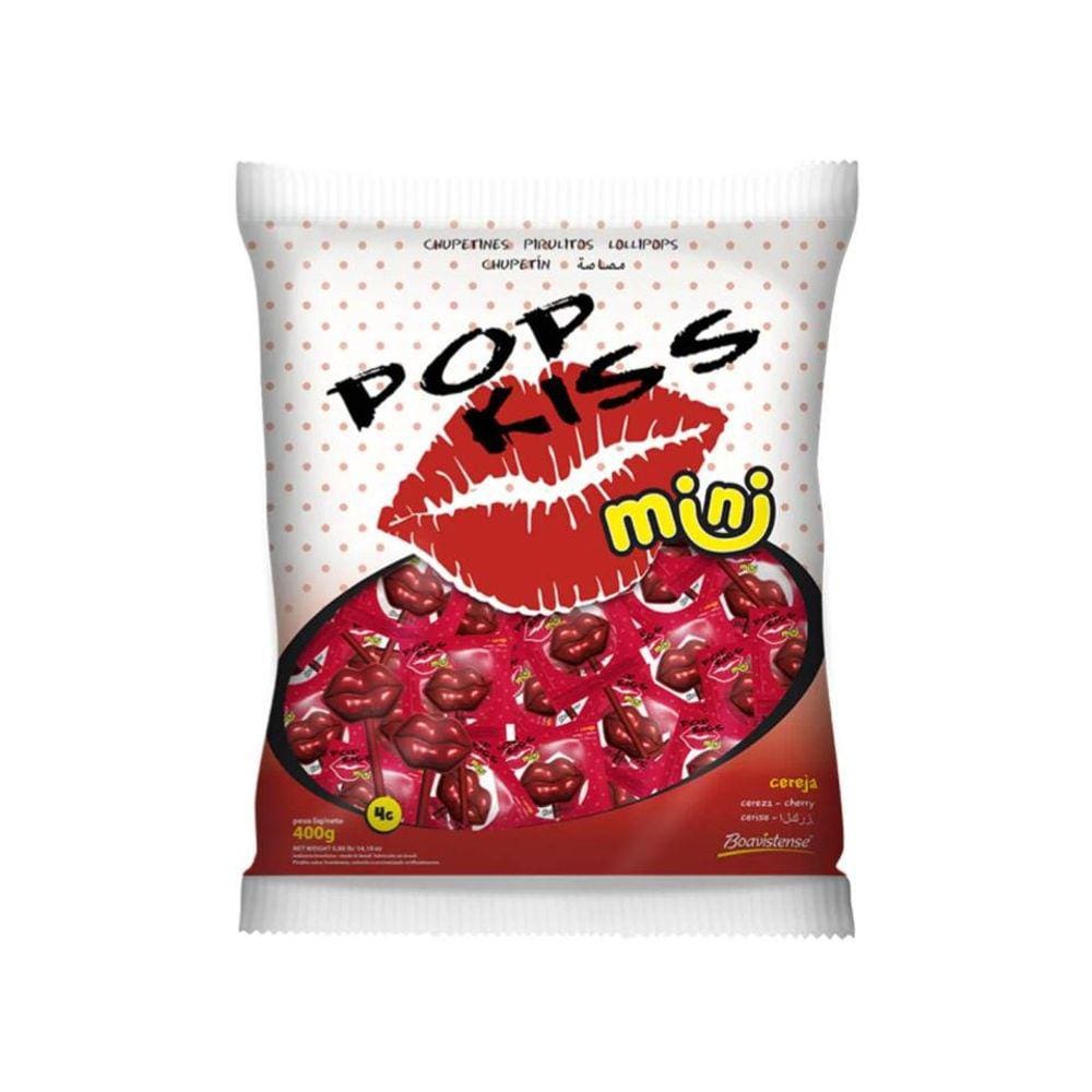 Pirulito Pop Kiss Mini Cereja Pacote C/50unid. - 200g