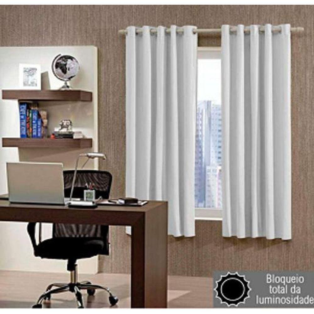 Cortina Blackout Em Pvc Branco Bella Janela 260X170Cm