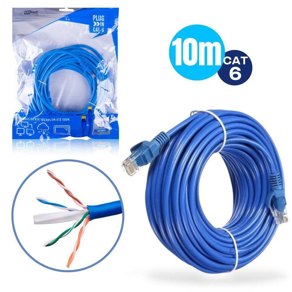 Cabo De Rede Cat6 10M Mbtech Gb51235