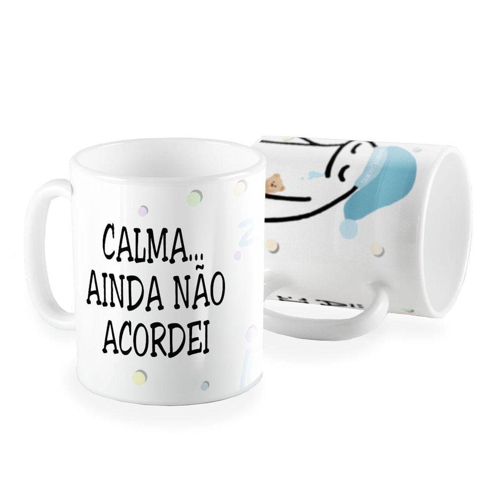 Caneca Meme Flork Ainda Não Acordei