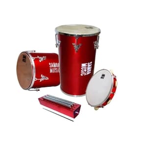 Kit Samba Music Rebolo/Repique De Mao/Reco-Reco/Pandeiro Ksm