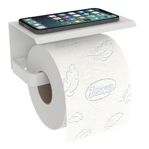Porta Papel Higiênico Inox De Parede Banheiro Branco Max