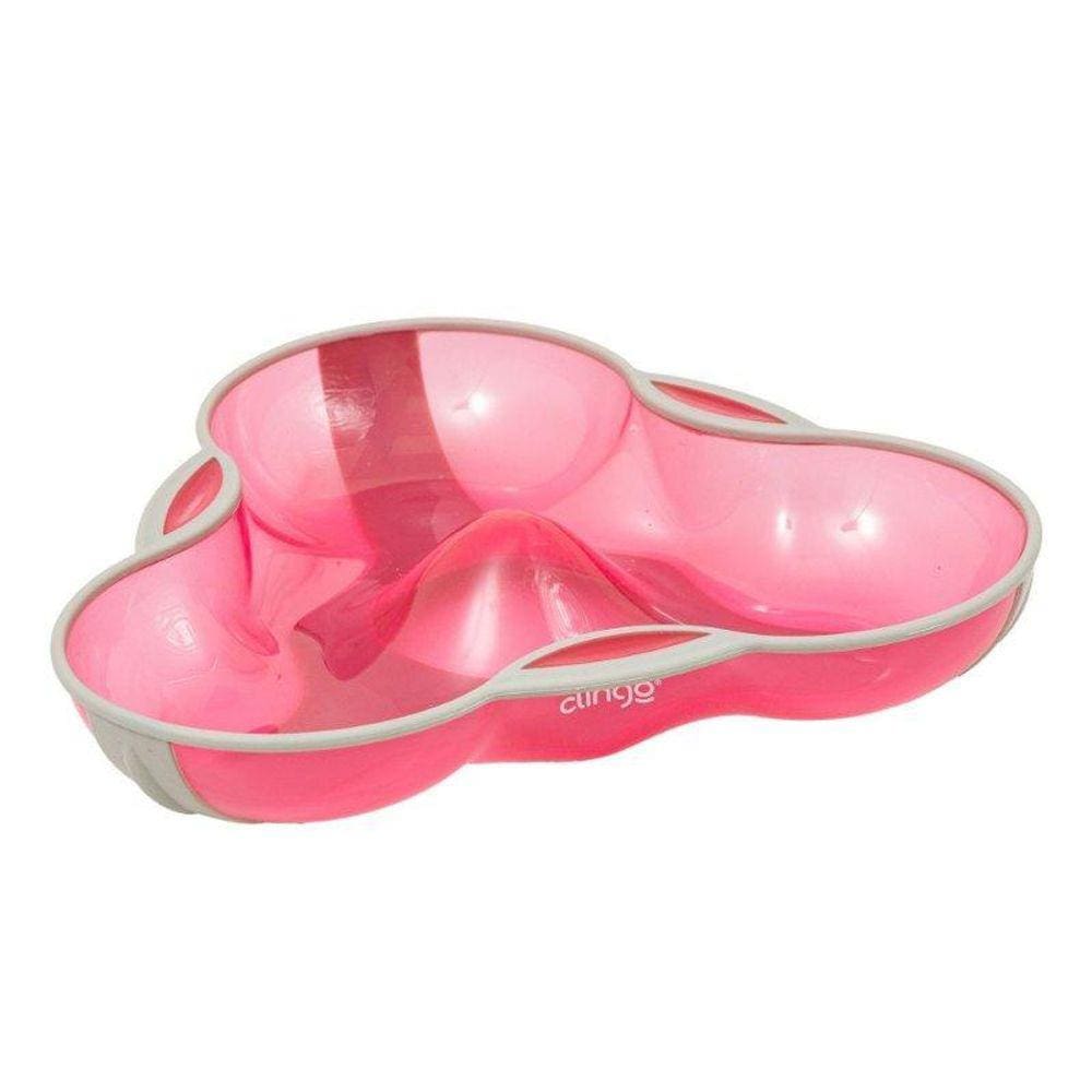 Prato Infantil Com Divisórias Rosa - Clingo