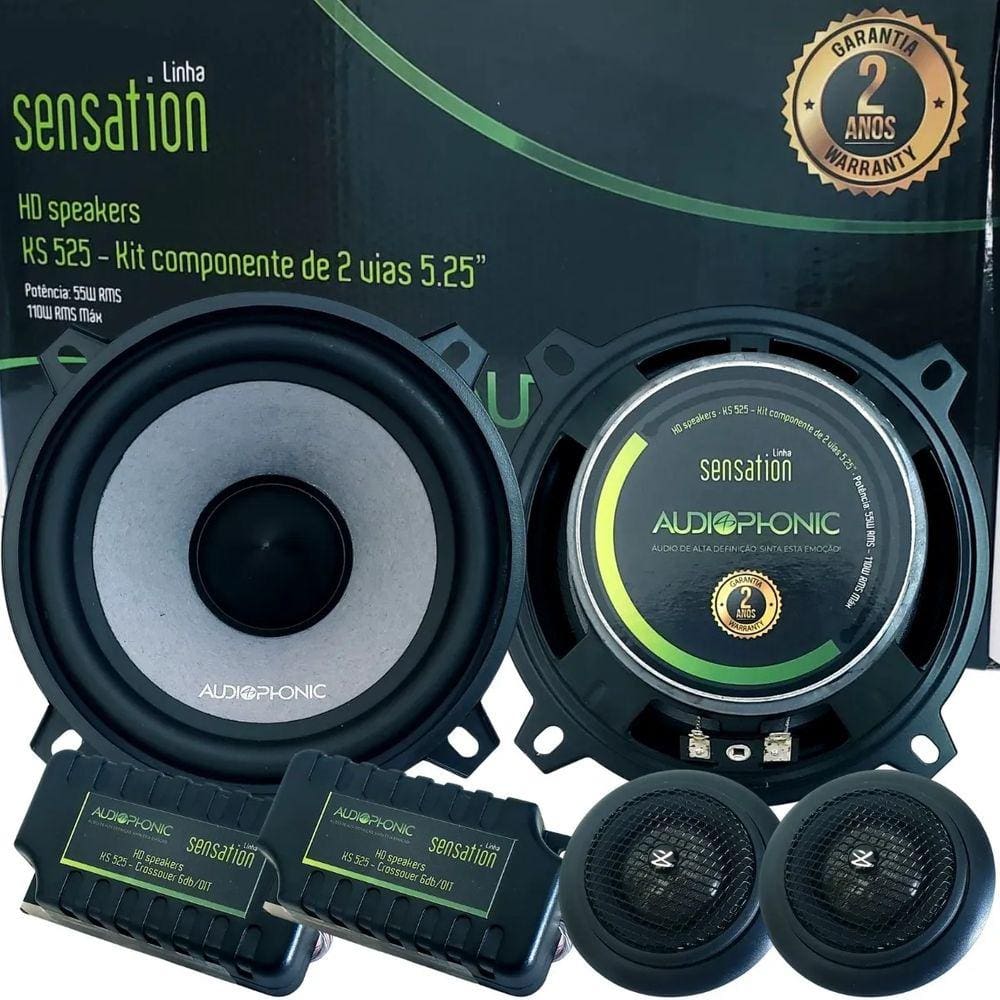 Alto Falante Kit 2 Vias Audiophonic Ks 525 100W RMS