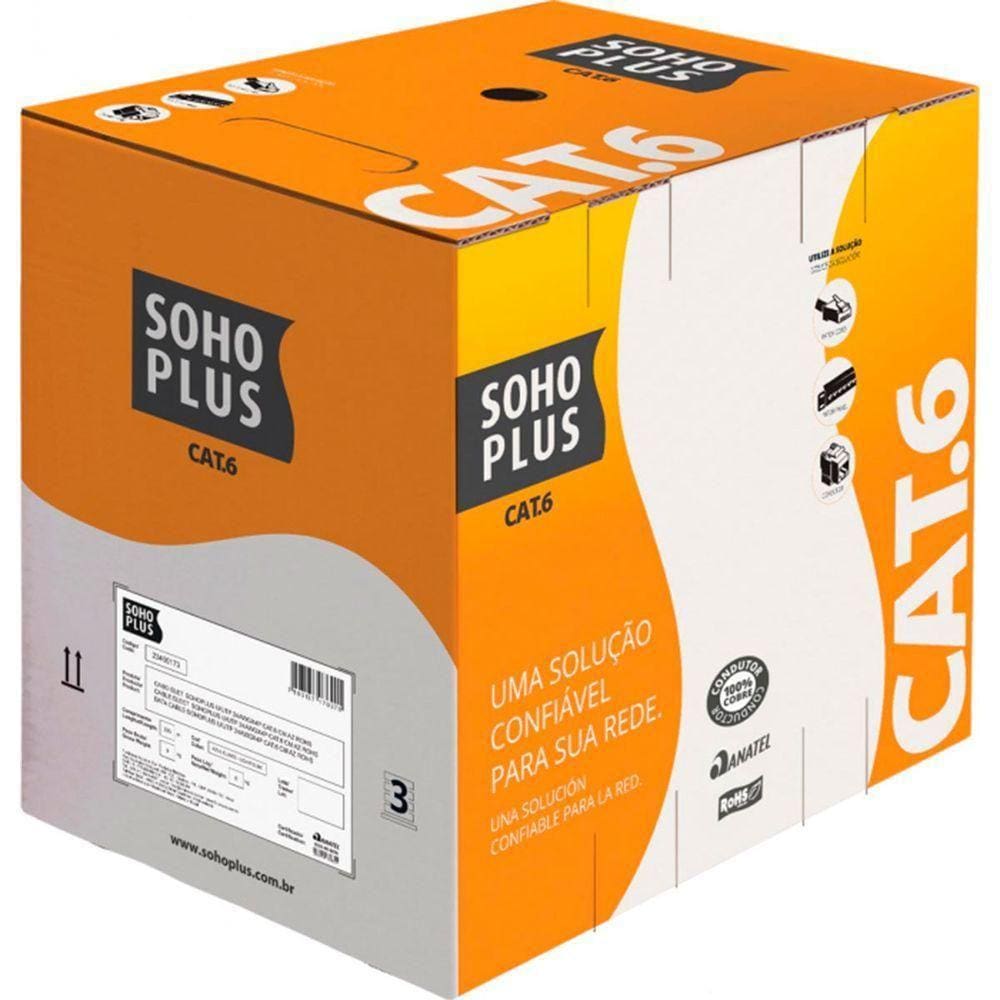 Cabo De Rede Furukawa Sohoplus Cat.6 Azul U/Utp 24Awgx4P Cmx