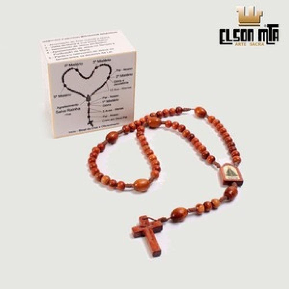 Terço Nossa Senhora Aparecida - Acabamento Mogno