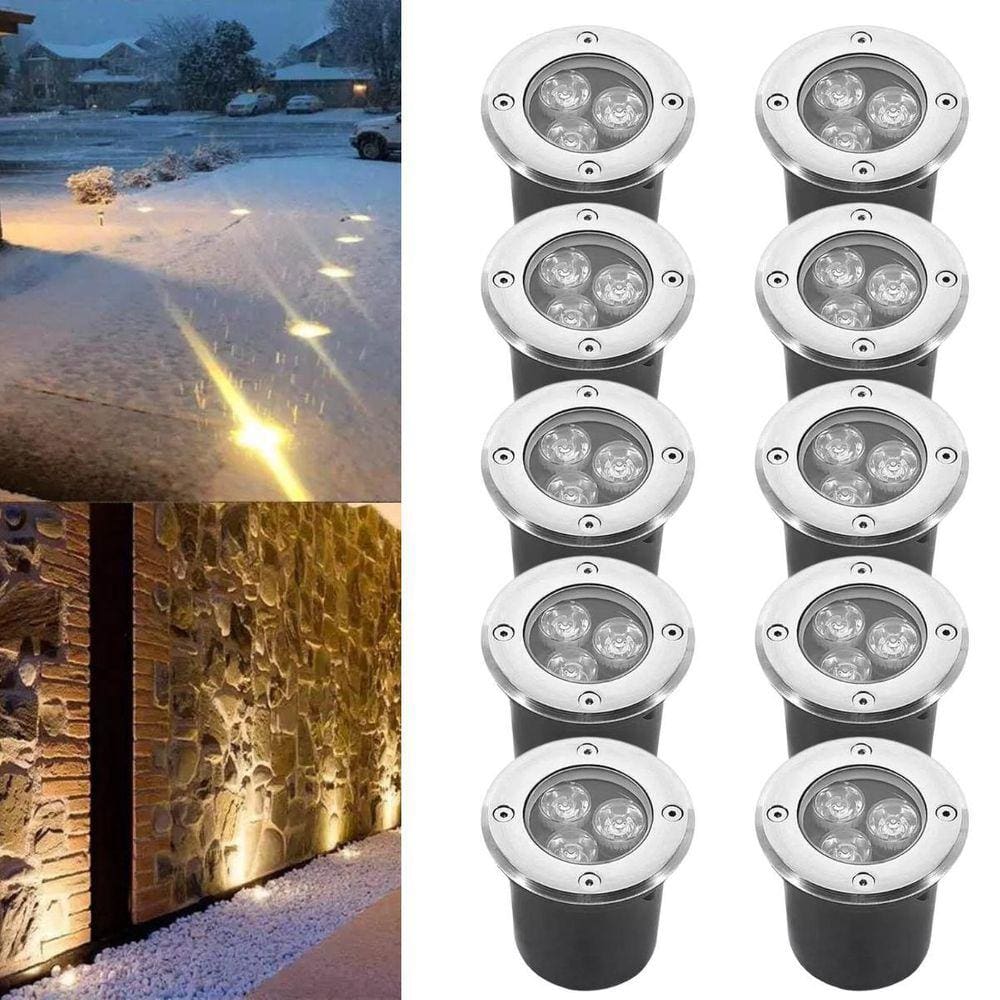 Kit 10 Balizadores Led Smd Blindado 3W Bivolt Spot Embutir