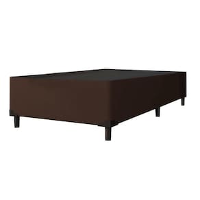 Cama Box 0,96M Com 38Cm De Altura Prince Suede Marrom Marrom
