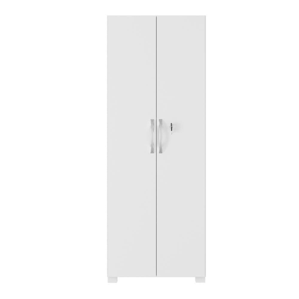 Armário Multiuso Com Chave 2 Portas Notável Branco Branco