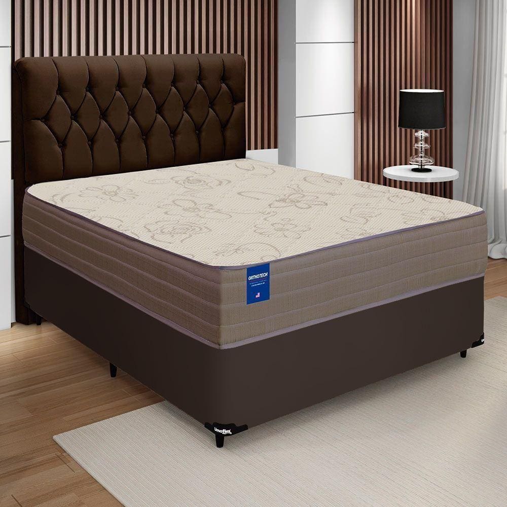 Box + Colchão De Espuma Orthotec 1,38M Marrom