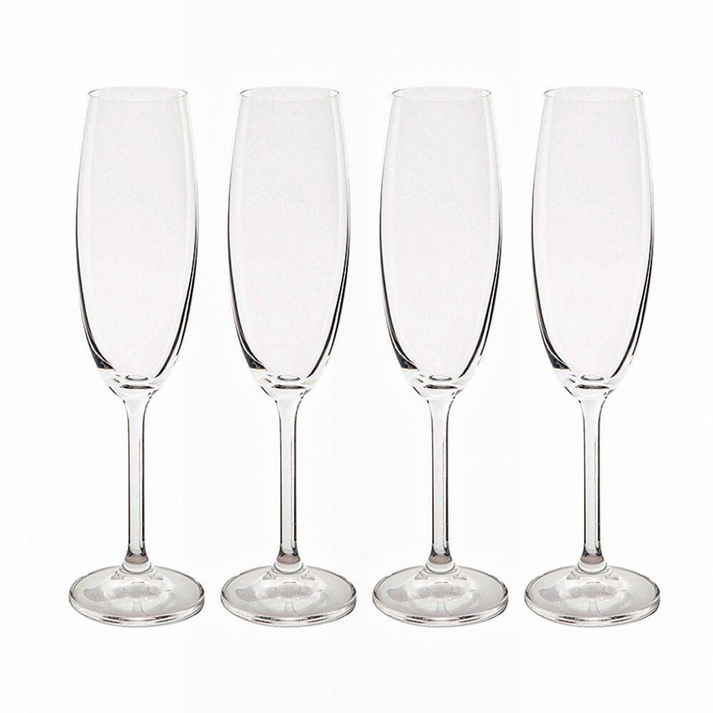 Jogo de Taças de Champanhe de Cristal Bohemia Gastro Colibri Cristal 4 peças
