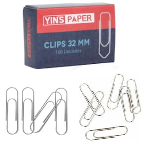 Clips Organizador De Papel Metálico 32Mm Caixa C/100Un