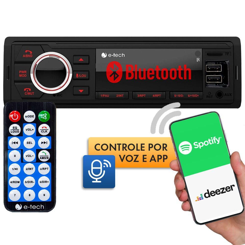Som Automotivo Radio 2 Usb Carrega Cel Bluetooth Sd Controle
