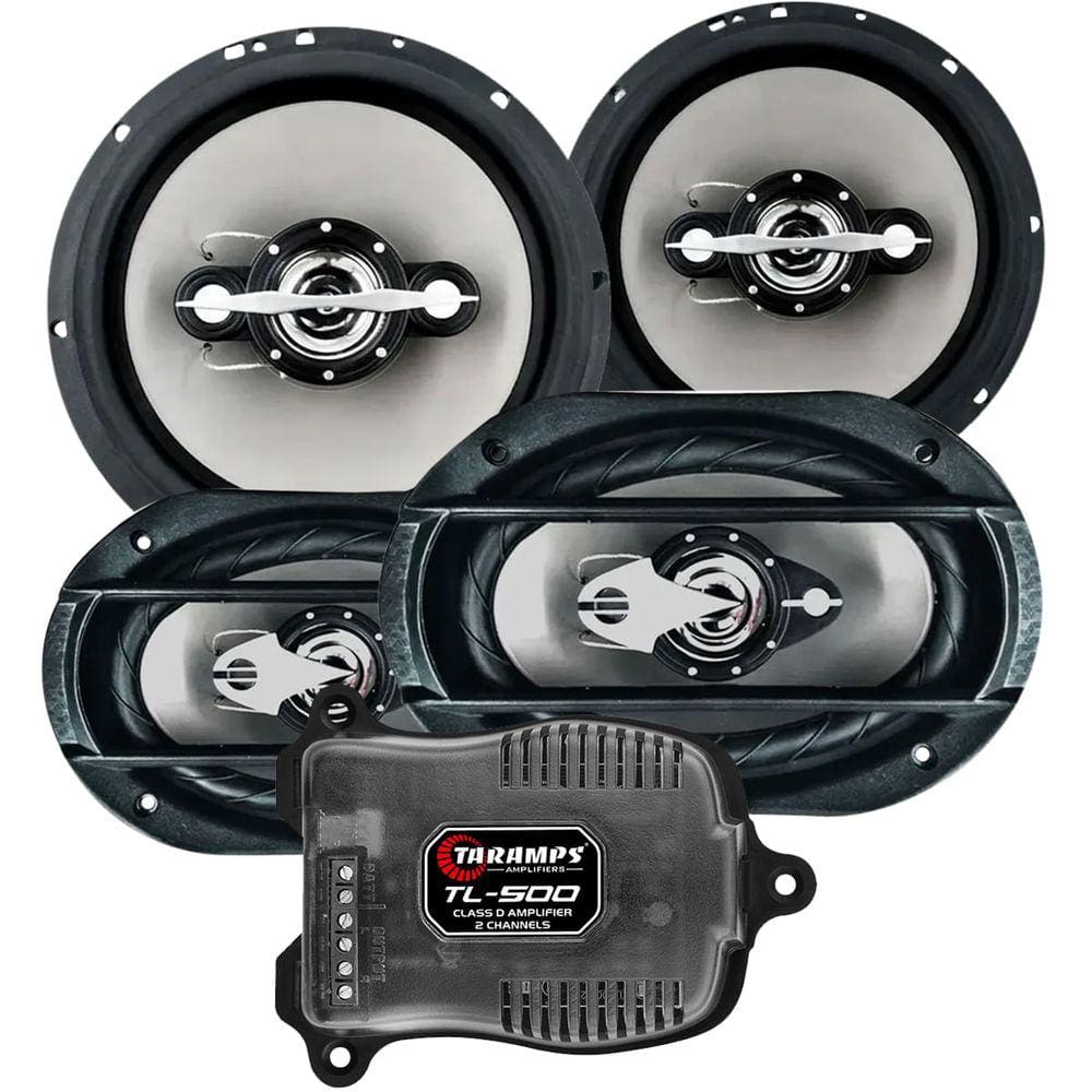 Kit 4 Auto Falante 280w Leson 6 + 6x9 + Módulo Taramps Tl500