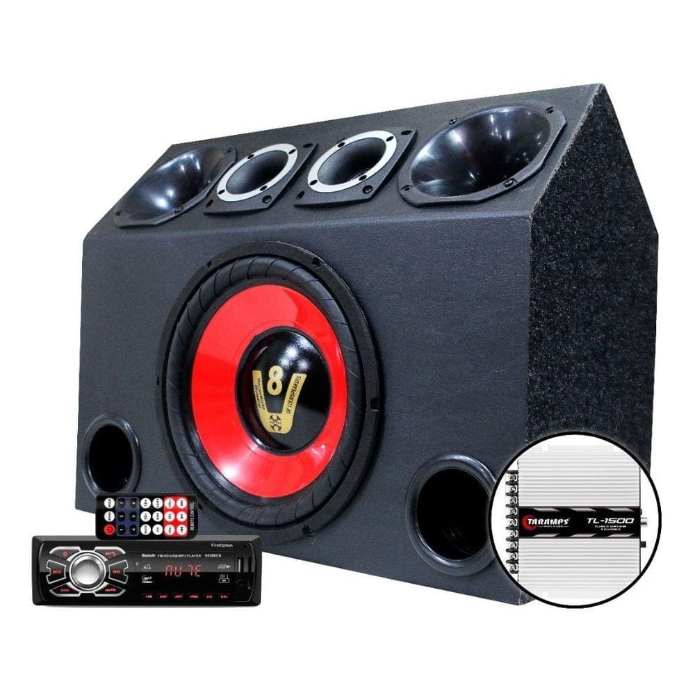 Caixa Trio Som Falante 12 Radio Bluetooth Usb Modulo Taramps