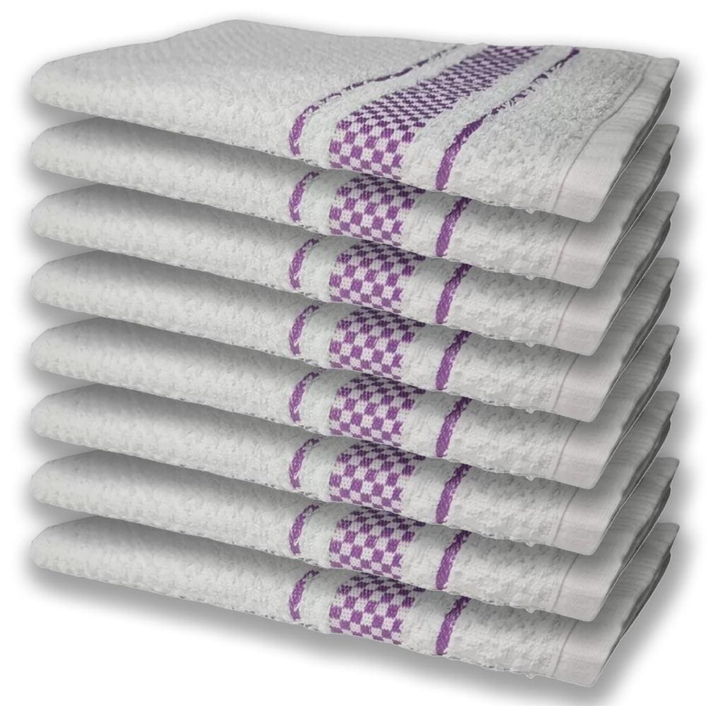 8 Panos De Prato Atoalhado Felpudo Roxo