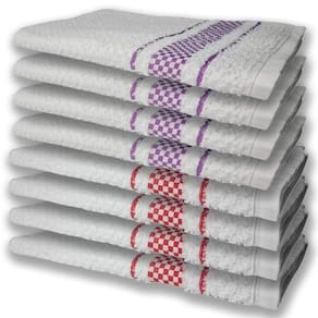 8 Panos De Prato Atoalhado Felpudo 4 Vermelho 4 Roxo