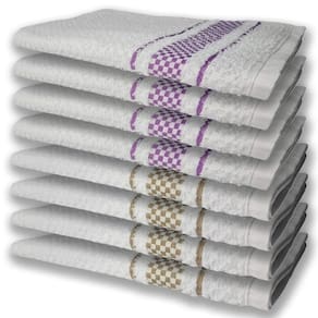 8 Panos De Prato Atoalhado Felpudo 4 Roxo 4 Marrom