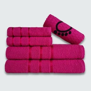 Jogo De Toalha Banho 5 Peças Viena Rosa