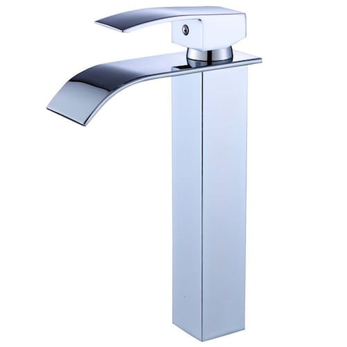 imagem-Torneira Cascata Alta com Misturador Monocomando Cromada de Bancada Belcca TCA01C-BL