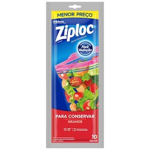 Sacos Herméticos Ziploc para Conservar Grande com 10 unidades