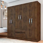 Guarda Roupa Casal Cancun 6 Portas 2 Gav Capuccino - Móveis Arapongas