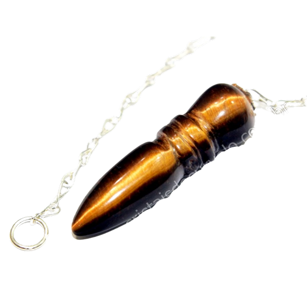 Pendulo Egipcio Olho de Tigre Pedra Natural Para Radiestesia