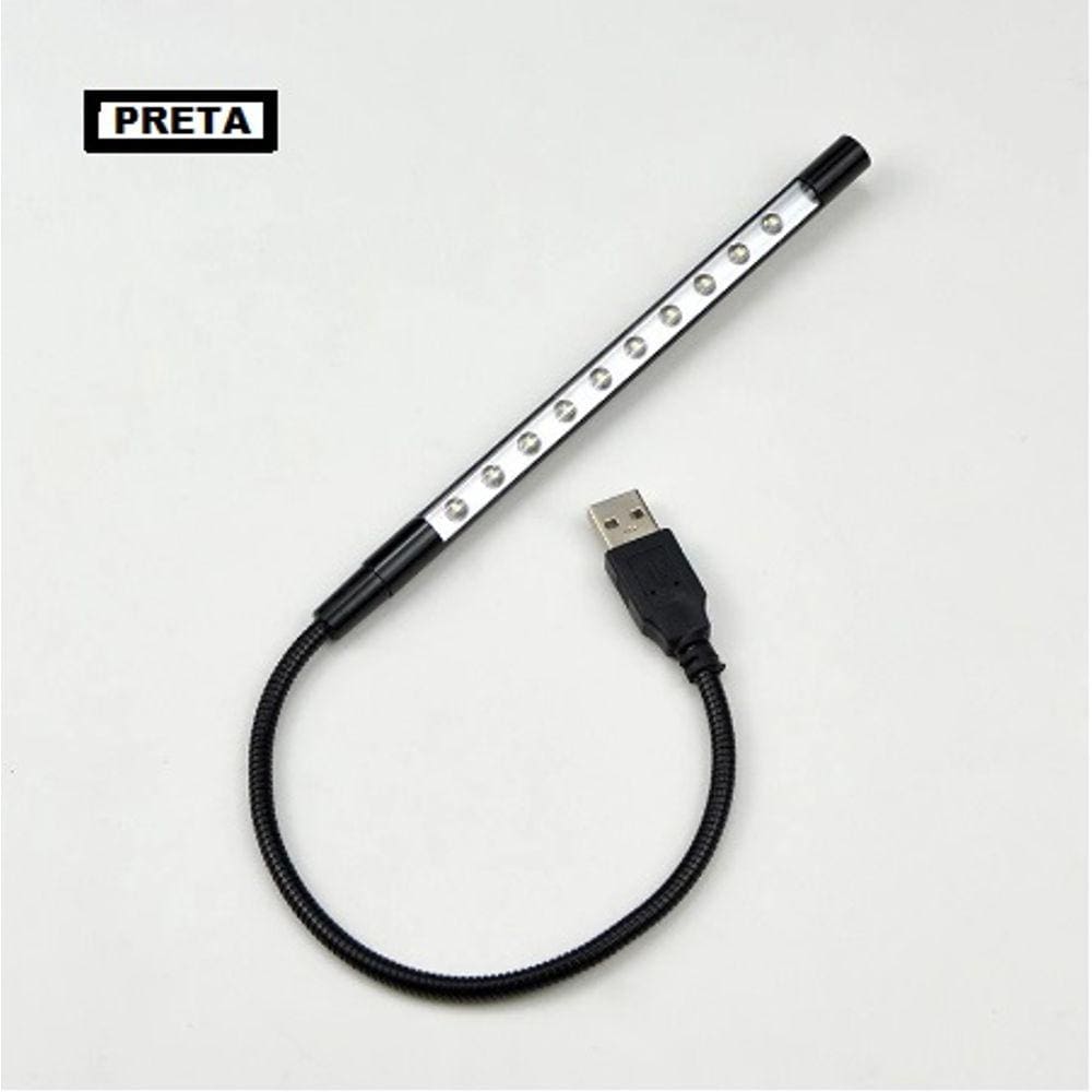 Luminária Mini De Mesa Flexível Usb De Metal
