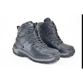 Bota Motociclista Couro Masculina Biqueira Protetora Leve