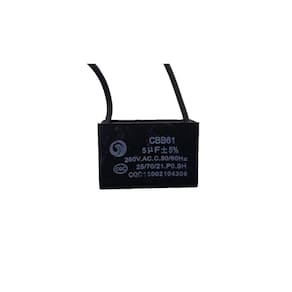 Capacitor Quadrado P/ Ventilador 2 Fios 5uf 50/60hz 250vac