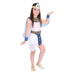 Fantasi Menina Egípcia Infantil Vestido Carnaval + Acessórios