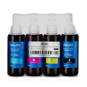 Kit Refil de Tinta para Impressoras Epson T664 com 4 Cores 100ml Multi - RF031