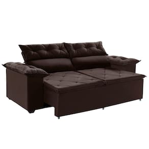 Sofá Retrátil E 150 Cm Com Molas Espirais Marrom