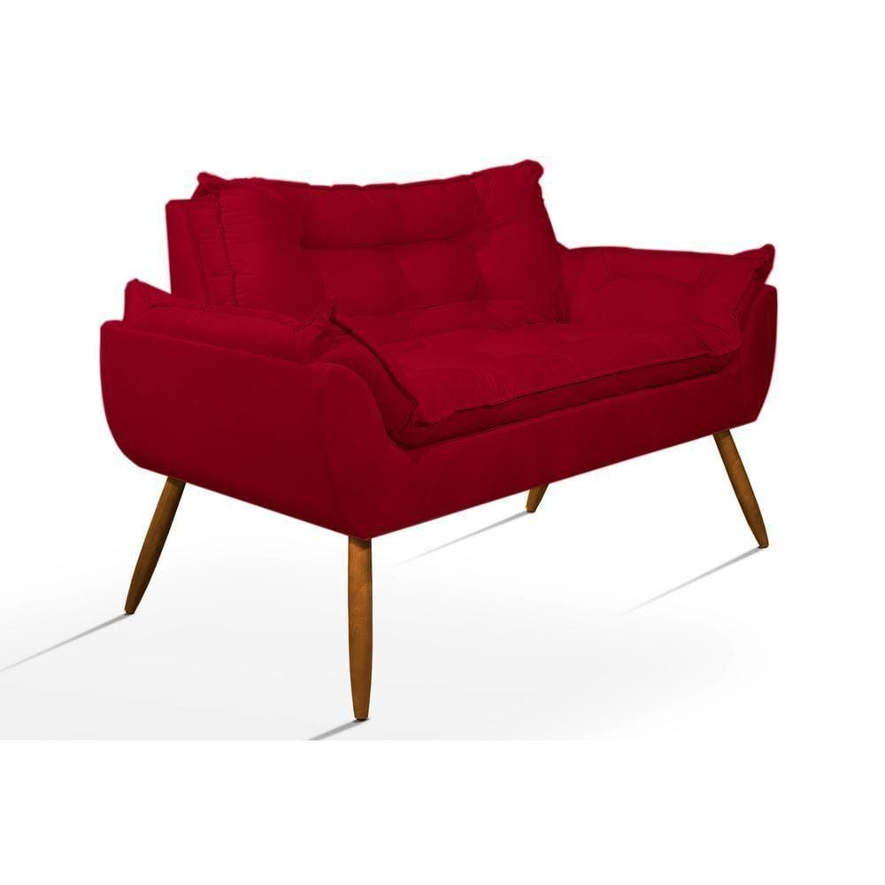 Poltrona Luxo Namoradeira Sala Quarto - Vermelho