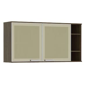 Armário Aéreo 120cm 2 Portas Vidro Reflecta Bronze 1 Pratele